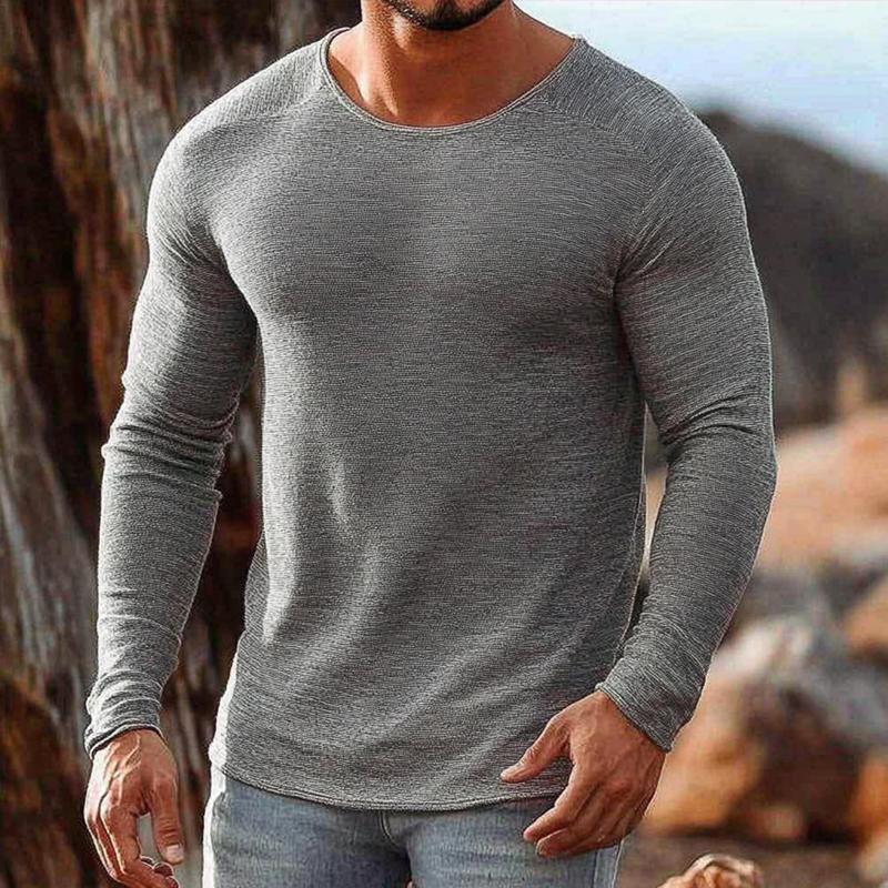 Men's Fashion Round Neck Long Sleeve Casual T-shirt 08058117Z