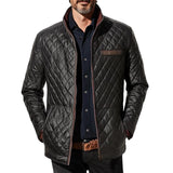 Men's Vintage Casual Quilted Patchwork Pocket Zipper Coat 93717756TO