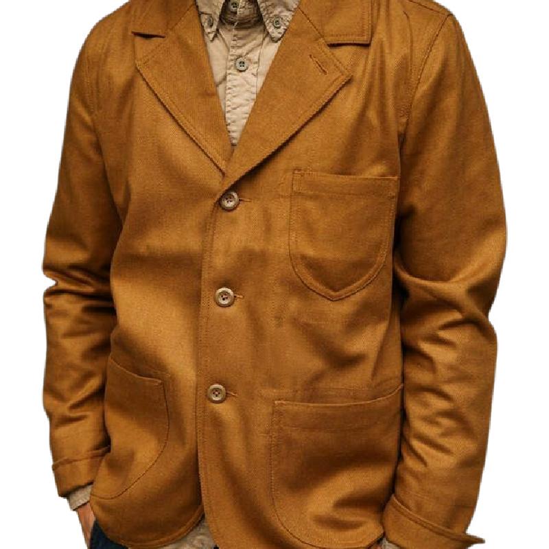 Men's Vintage Suede Lapel Jacket 90173296F