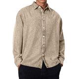 Men's Casual Lapel Loose Long Sleeve Shirt 49255598M