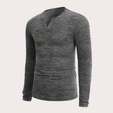 Men's Elastic Slim V-neck Long Sleeve T-shirt 48795666Z