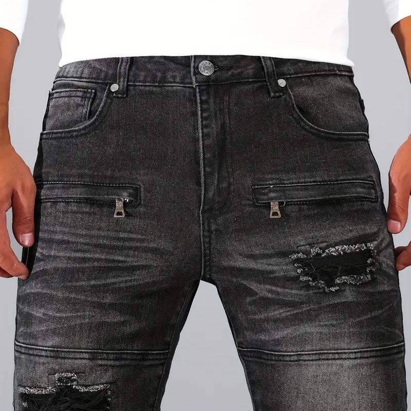 Men's Fashion Distressed Skinny Casual Jeans 50353589Z