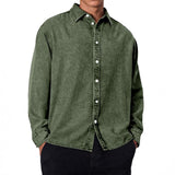 Men's Casual Lapel Loose Long Sleeve Shirt 49255598M