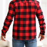 Men's Casual Plaid Lapel Shirt Jacket 84814297X