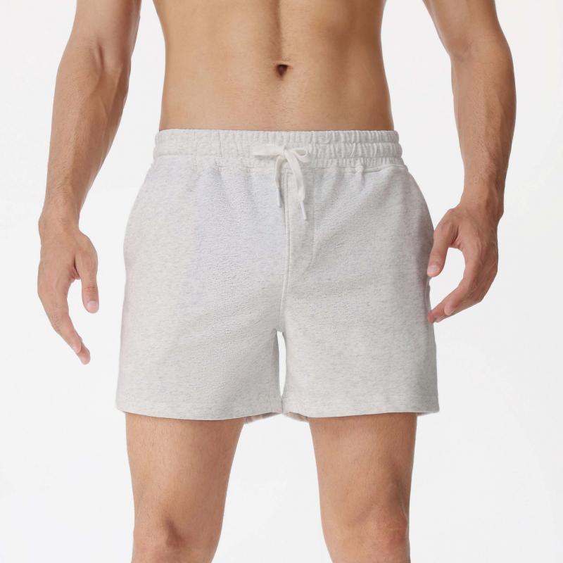 Men's Cotton Elastic Waist Straight Casual Sports Shorts 58783838Z
