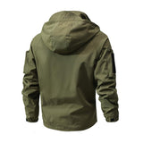 Men's Casual Stand Collar Zip Hooded Slim Fit Outdoor Jacket 55279364M