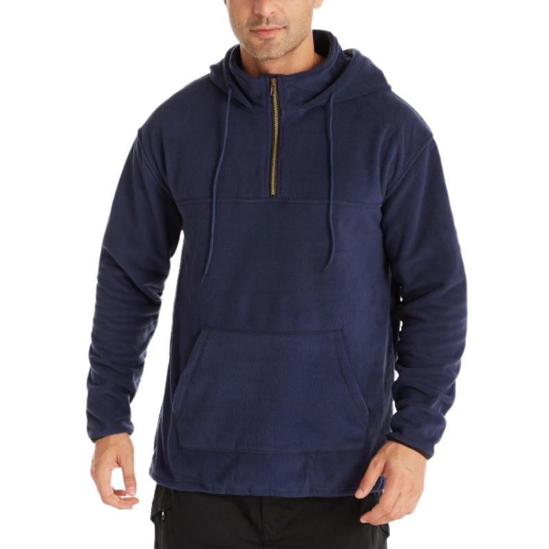 Men's Sports Solid Color Polar Fleece Hoodie 40730394F