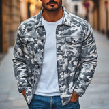 Men's Casual Outdoor Camouflage Lapel Loose Shirt Jacket 16331090M