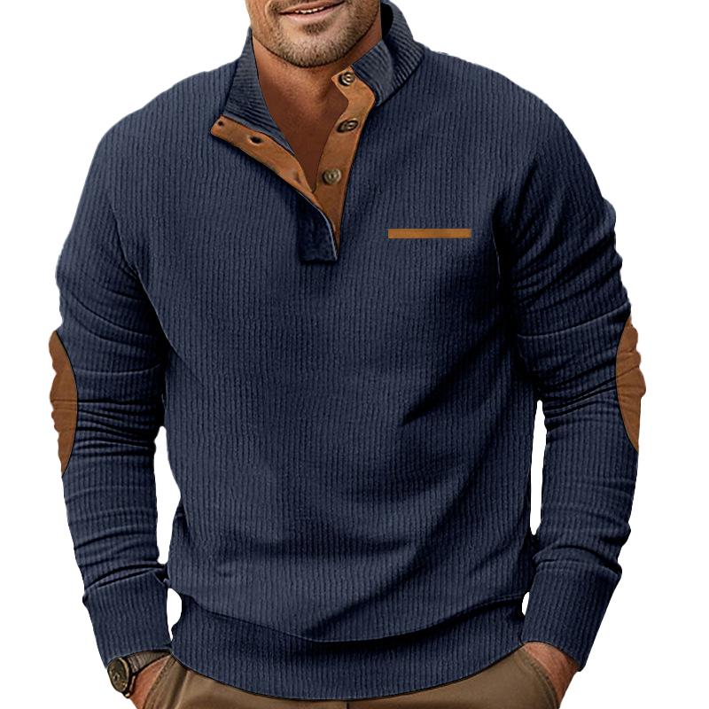 Sudadera de manga larga con cuello alto y bloques de color para hombre 72986517Z