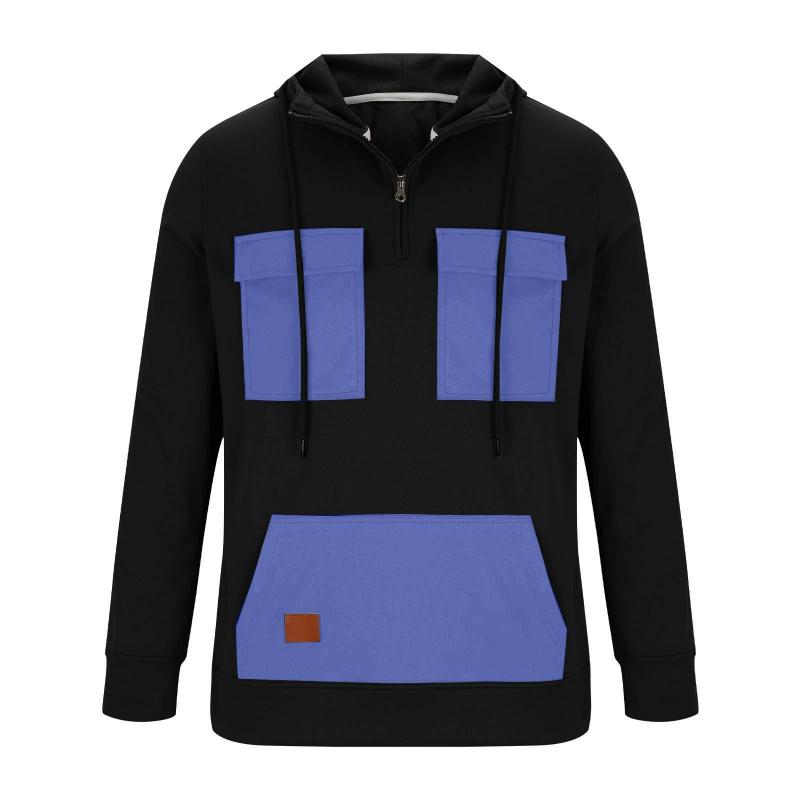 Men's Colorblock Pocket Half Zip Hoodie 04955061Y