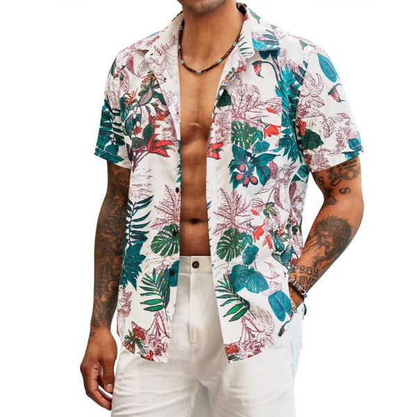 Men's Casual Hawaiian Beach Pocket Print Shirt 75310397TO