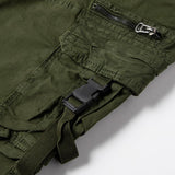 Men's Casual Cotton Multi-pocket Straight-leg Cargo Shorts 93297194M