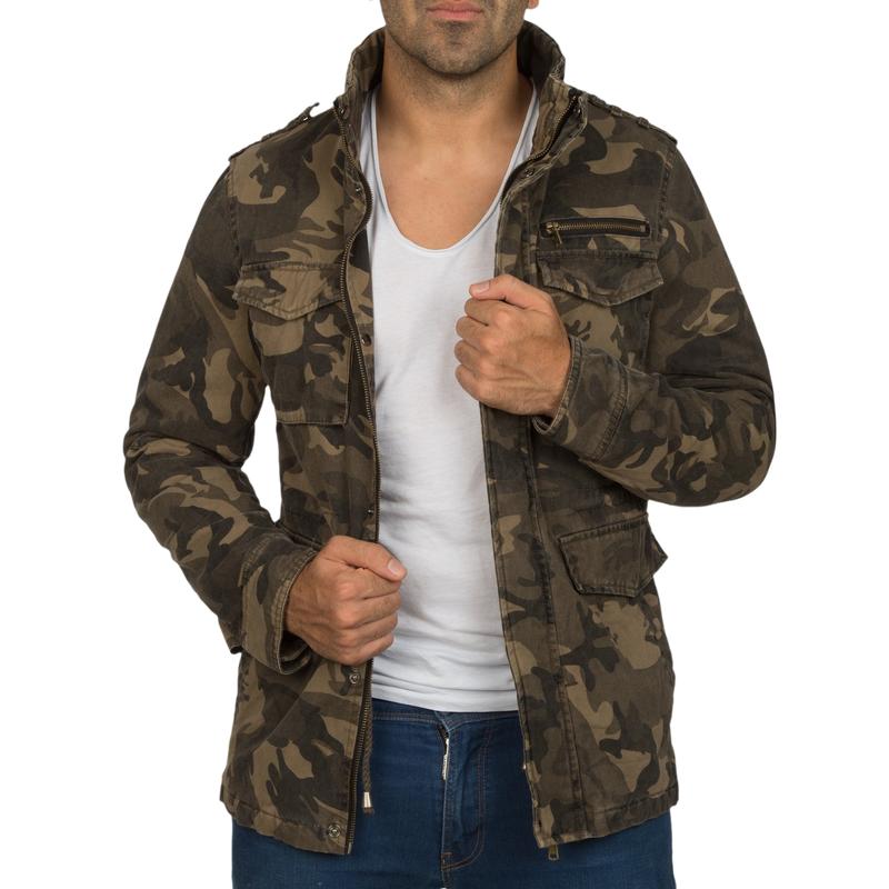 Men's Casual Stand Collar Camouflage Work Jacket 99666331F