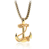 Casual Vintage Anchor Cross Necklace 76908011TO