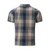 Men's Plaid Lapel Short Sleeve Shirt 46721970Y