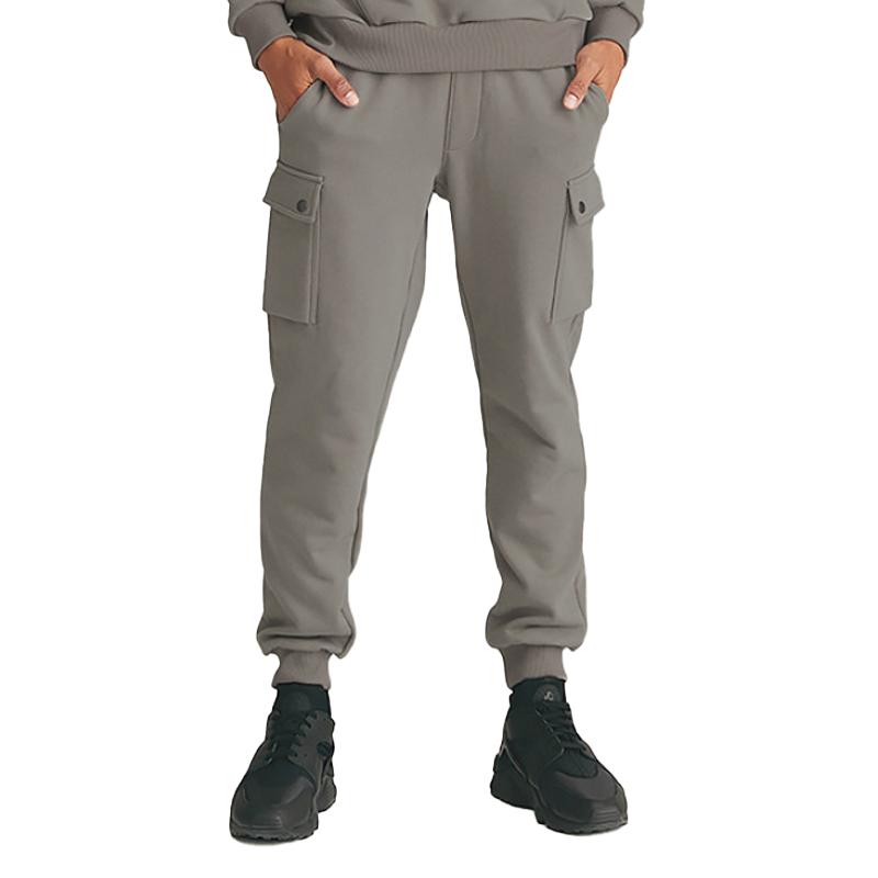 Men's Solid Multi-pocket Elastic Waist Casual Sports Pants 19963193Z