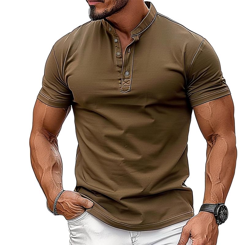 Polo à manches courtes et revers de couleur unie pour homme 17996490X