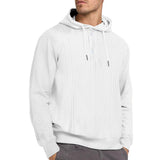 Men's Solid Textured Long Sleeve Casual Hoodie 23758702Z