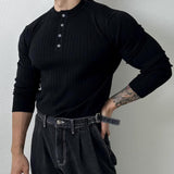 Men's Vintage Casual Solid Henley Sweater 17235787TO