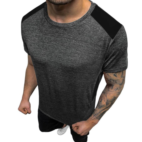 Men's Casual Retro Contrast Color Round Neck Short Sleeve T-shirt 76441679TO