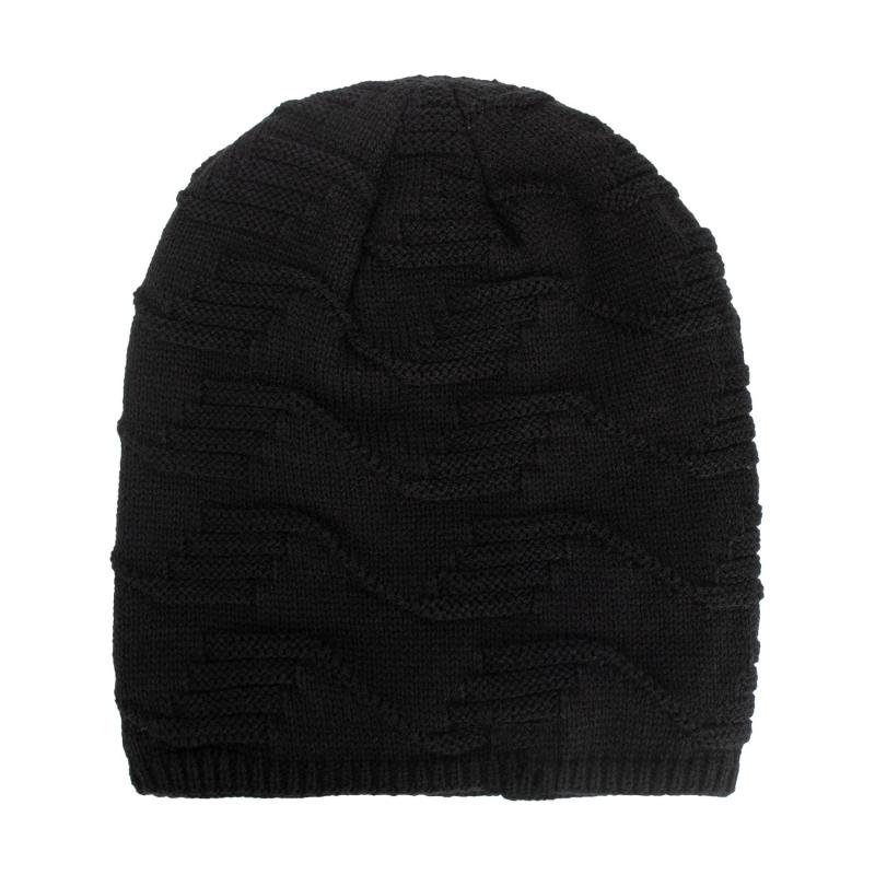 Men's Vintage Plush Lined Warm Knitted Hat 44555393Y