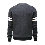 Men's Casual Stand-up Collar Colorblock Loose Zipper Knitted Cardigan 24106709M