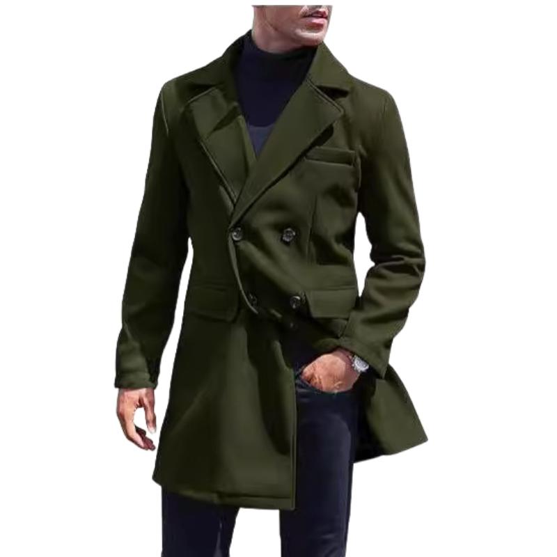 Men's Casual Mid-length Double-breasted Woolen Coat 49495267F