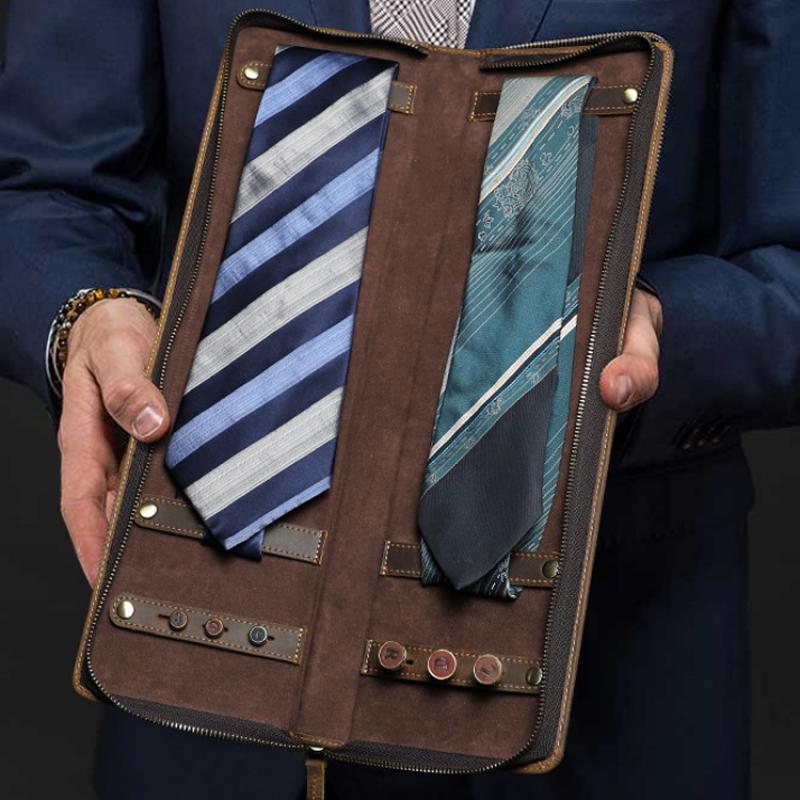 Men's Classic Vintage Portable Tie Storage Bag 23388439K