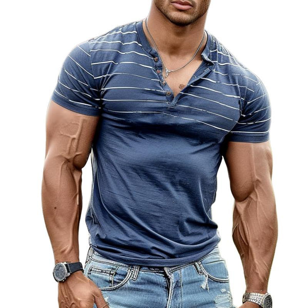 Men's Casual Striped Short Sleeve T-Shirt 71610637TO