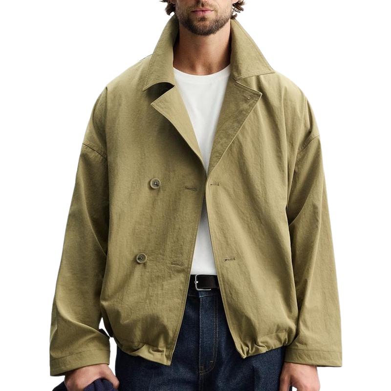 Men's Fashionable Lapel Short Windbreaker Jacket 01511907F