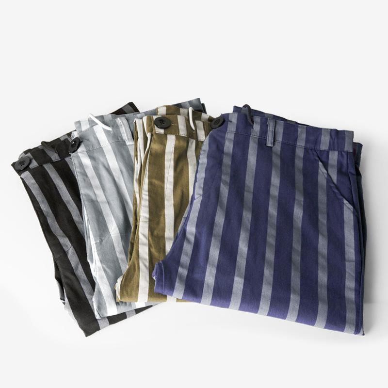 Men's Striped Drawstring Regular Waist Slim Fit Lounge Pants 04453276Z
