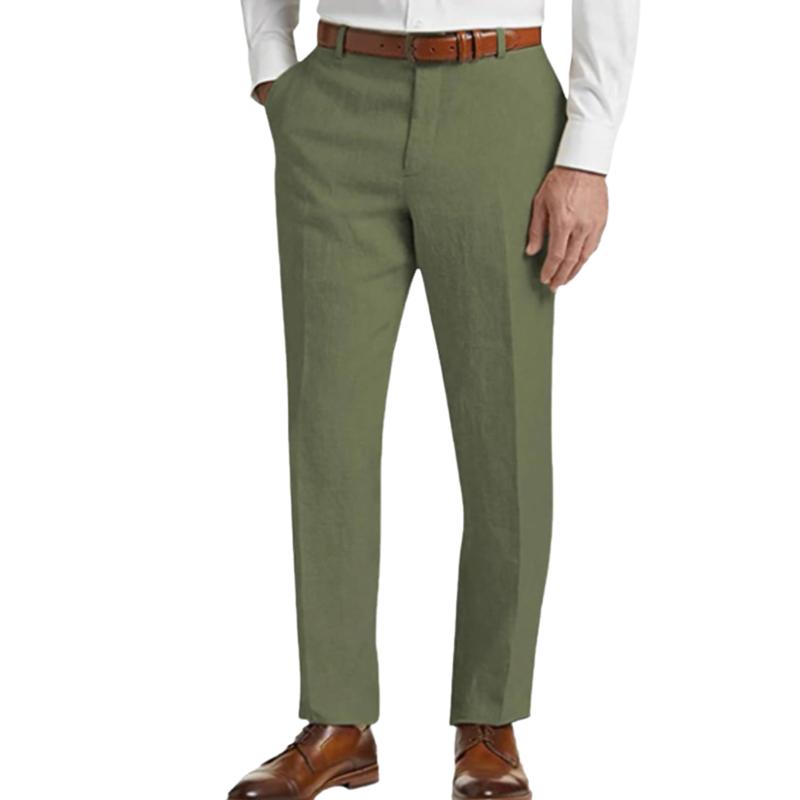 Men's Linen Classic Solid Pants 53683463X