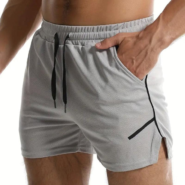 Men's Solid Elastic Waist Fitness Sports Shorts 59462514Z