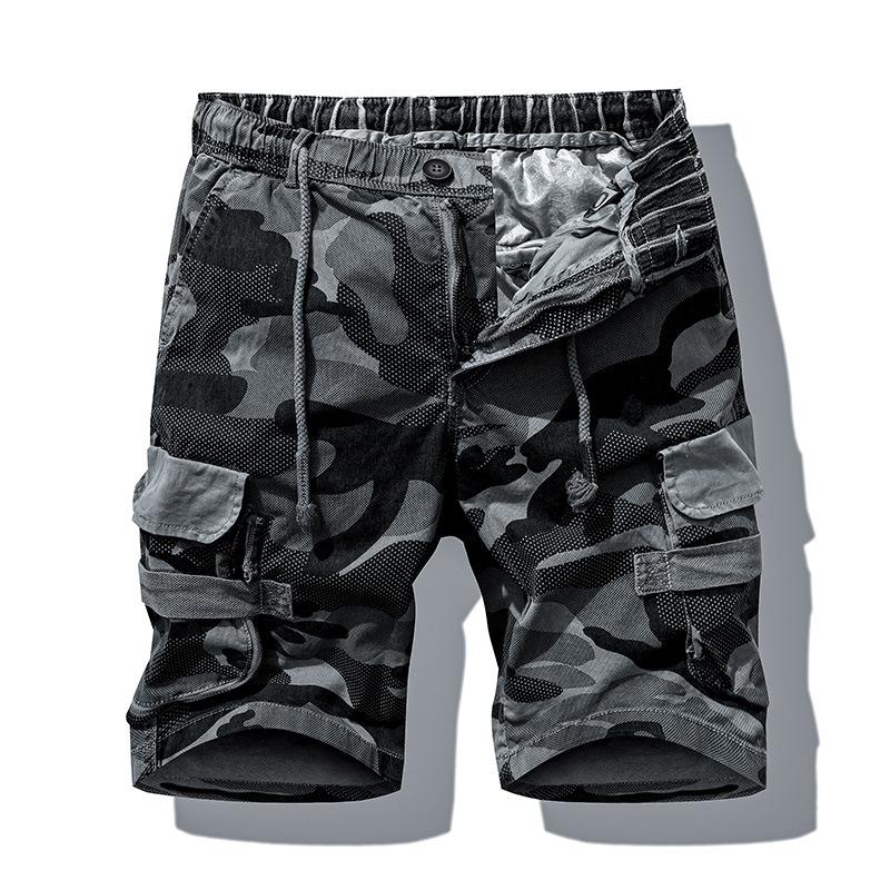 Men's Camo Retro Multi-Pocket Cargo Shorts 05812282Y