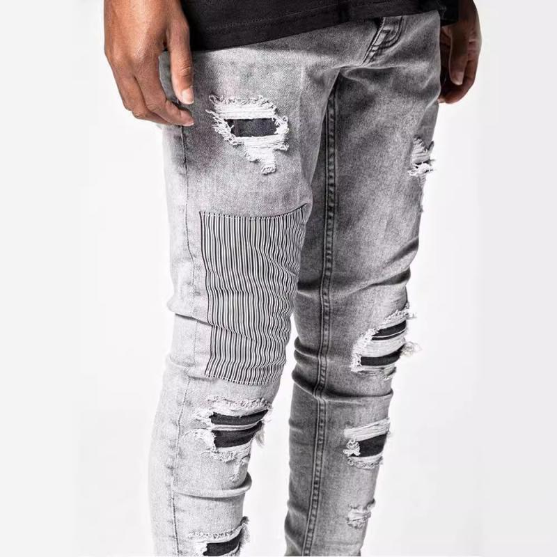 Men's Fashion Distressed Skinny Casual Jeans 62647592Z