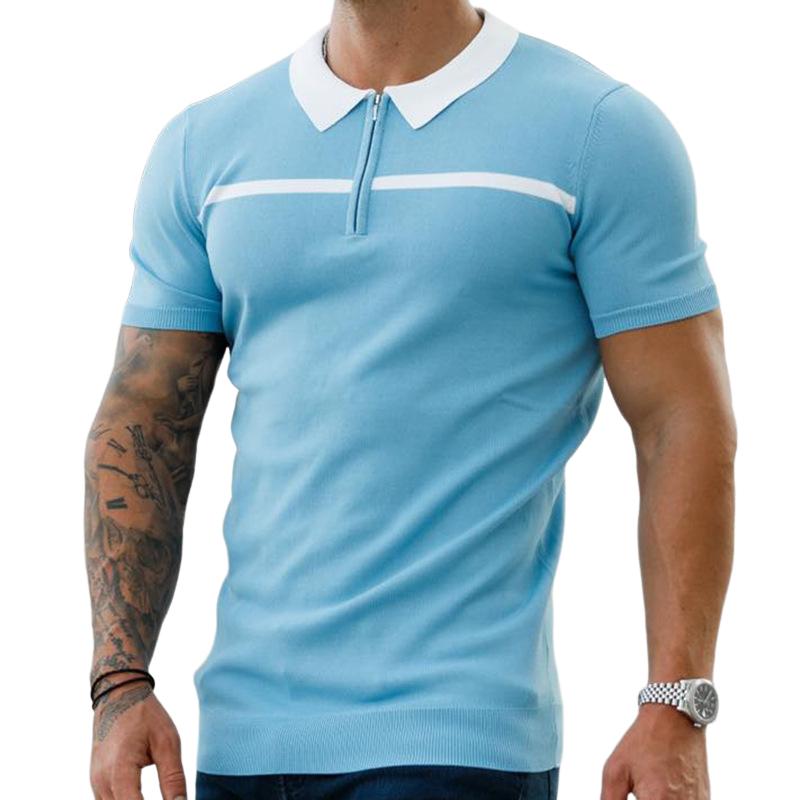 Men's Casual Striped Short-sleeved Polo Shirt 24602011TO