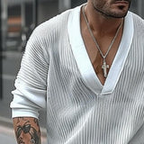 Men's Retro Street Stitching Long Sleeve T-Shirt 14097624TO