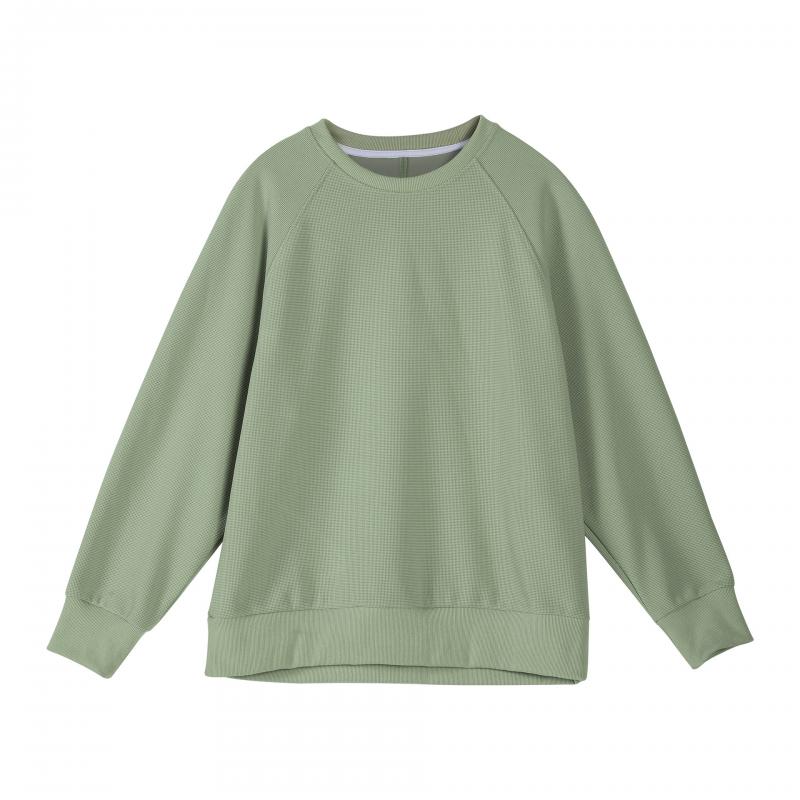 Men's Solid Color Waffle Round Neck Long Sleeve Sweatshirt 83359660Z