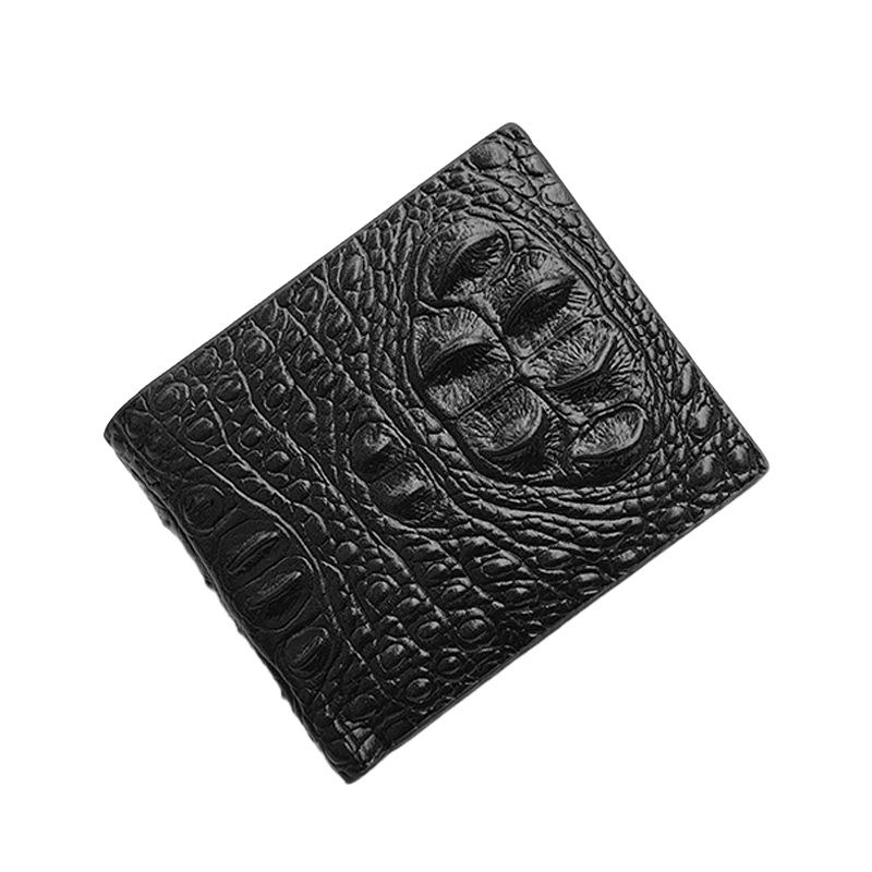 Portefeuille court vintage multi-cartes pour homme avec tête de crocodile 72231672U