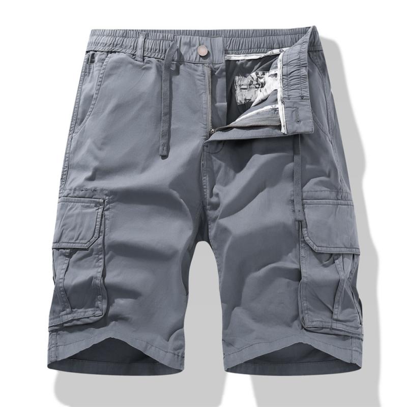 Men's Casual Outdoor Cotton Blend Multi-Pocket Cargo Shorts 61078918M