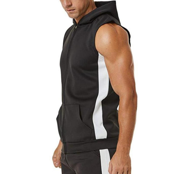 Men's Casual Colorblock Hooded Vest 05372465TO