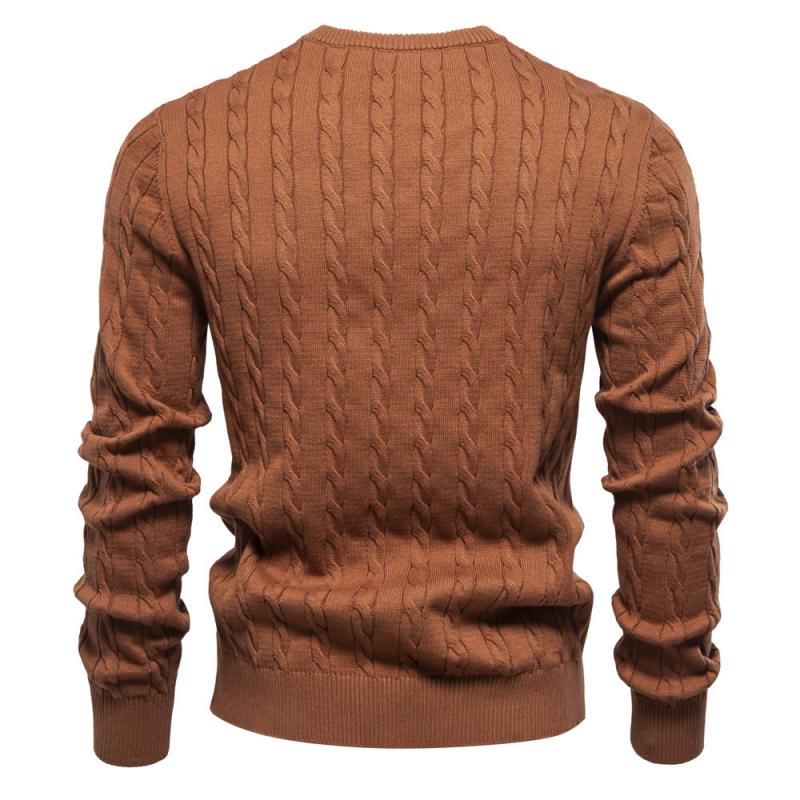 Men's Deer Embroidery Solid Color Crew Neck Sweater 48611583Y