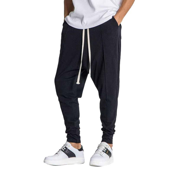 Men's Solid Loose Elastic Waist Casual Trousers 83132687Z