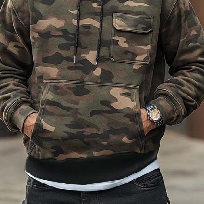 Men's Classic Retro Casual Camouflage Hoodie 54807972K