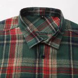 Men's Retro Casual Christmas Plaid Lapel Long Sleeve Shirt 23864501TO