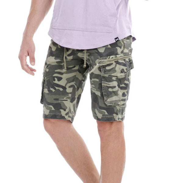 Men's Camouflage Drawstring Multi-Pocket Cargo Shorts 84045002Y