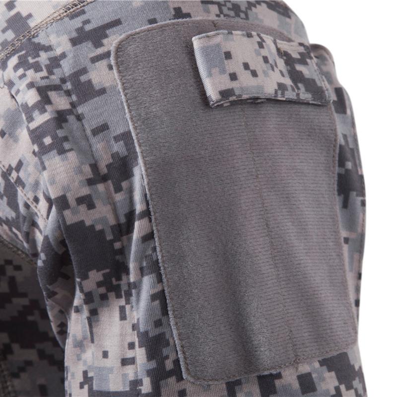 Men's Classic Casual Camouflage Stitching Zipper Stand Collar Long Sleeve T-shirt 41071004K