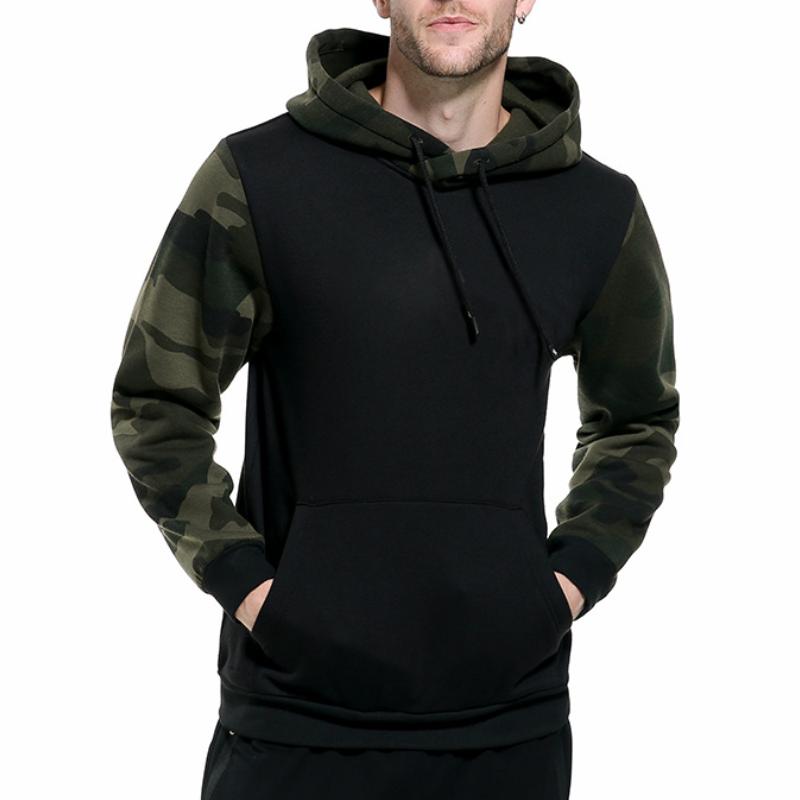 Men's Classic Retro American Style Trendy Color Matching Camouflage Hoodie 31801643K