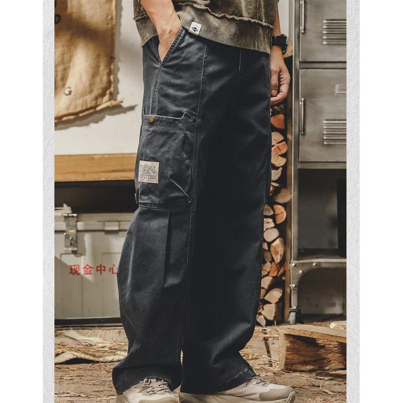 Men's Retro Loose Multi-Pocket Cargo Pants 46289557Y