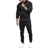 Men's Casual Sports Hooded Sweatshirt and Sweatpants Set 30695619F